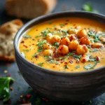 Vegan Garlic Chickpea Soup First Image
