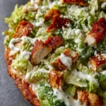 High Protein Chicken Caesar Salad Pizza First Image