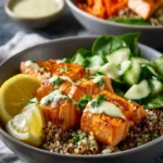 Vibrant Salmon Quinoa Bowls With Zesty Lemon-Dijon Drizzle First Image