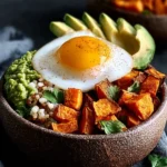 Delicious Avocado Egg Roasted Sweet Potato Bowl Recipe First Image