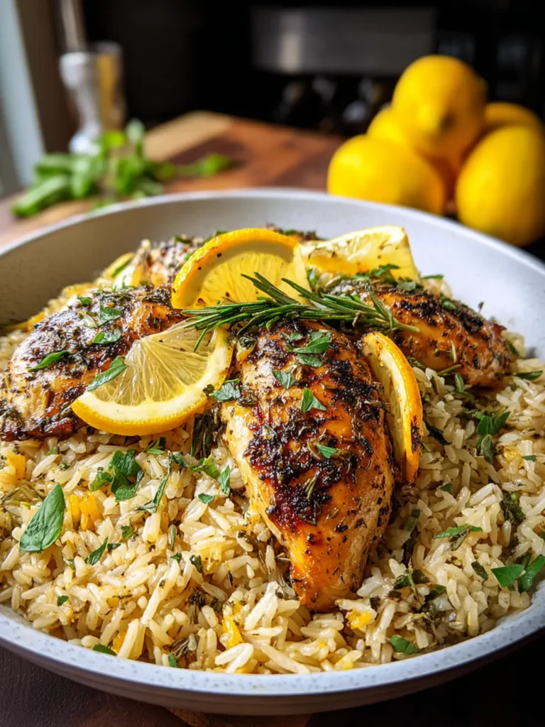 Easy One Pot Lemon Herb Chicken and Rice Recipe First Image