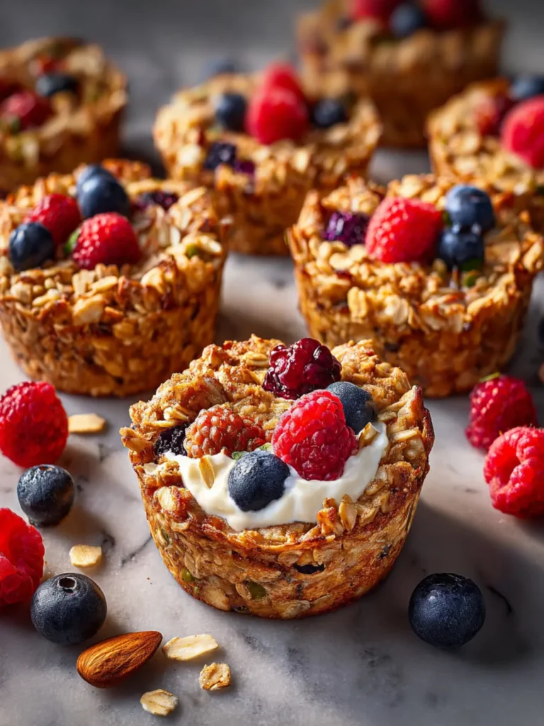 Baked Oatmeal Cups with Greek Yogurt First Image