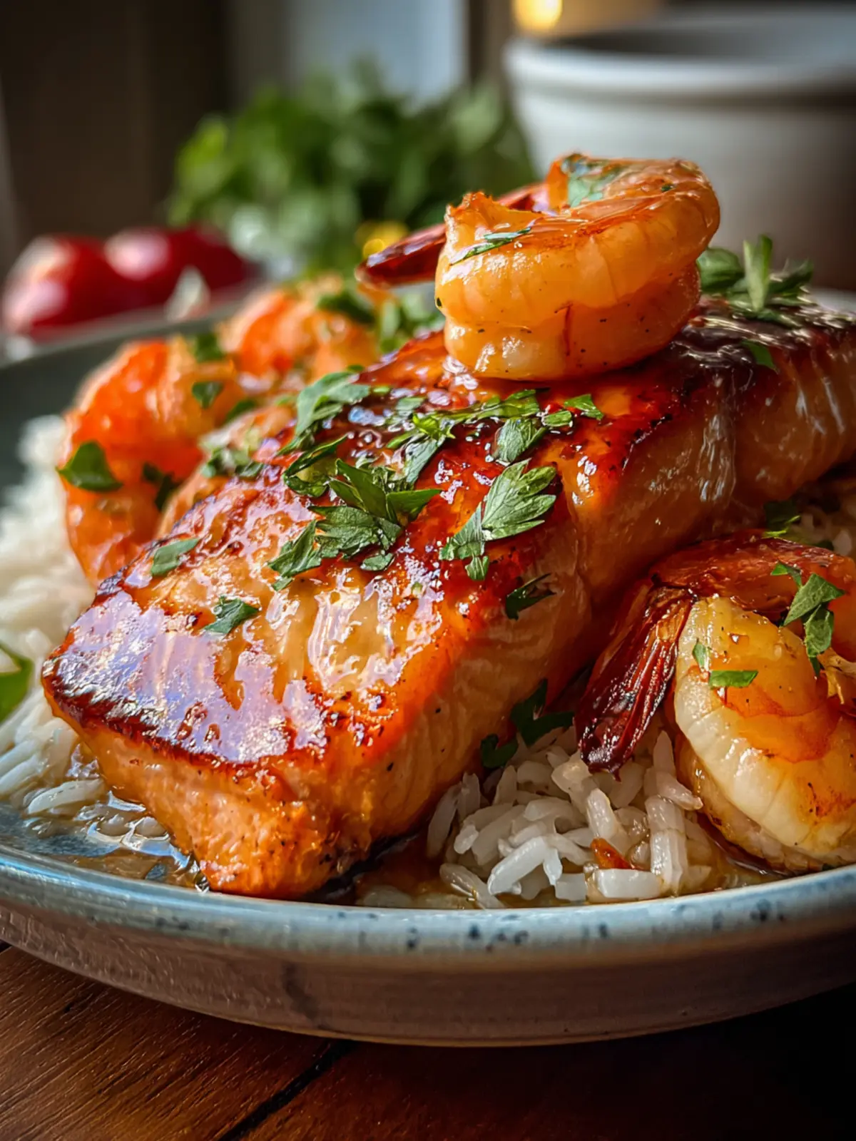 Irresistible Honey Garlic Salmon & Shrimp Recipe Delight First Image
