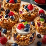Baked Oatmeal Cups with Greek Yogurt First Image