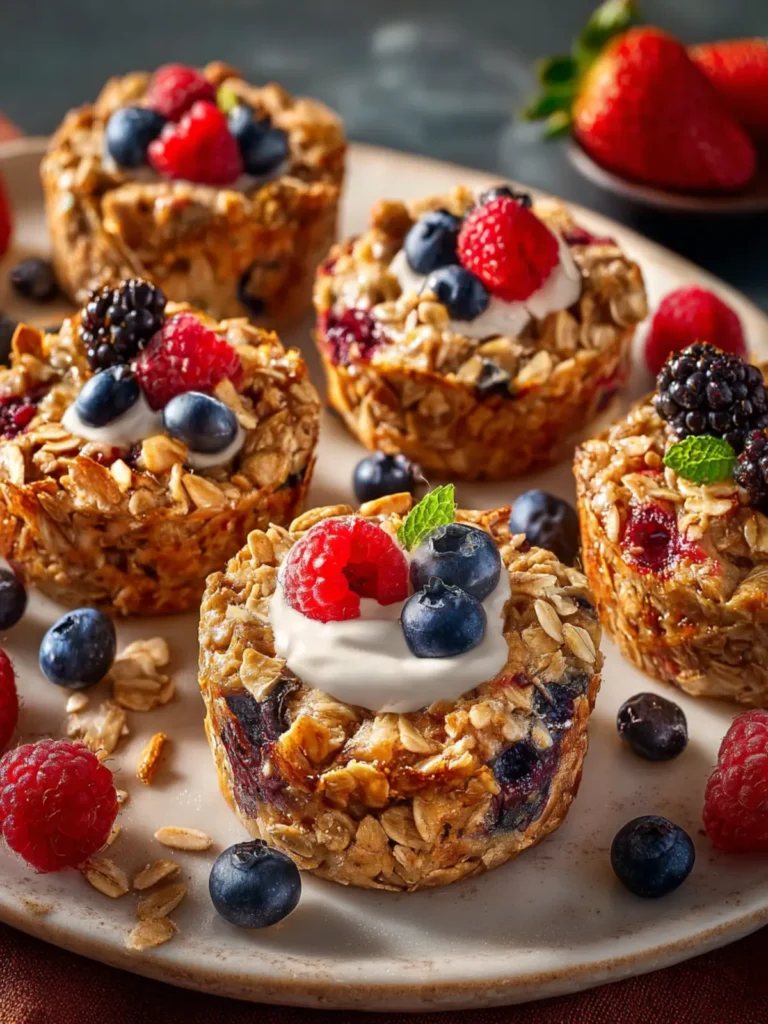 Baked Oatmeal Cups with Greek Yogurt First Image