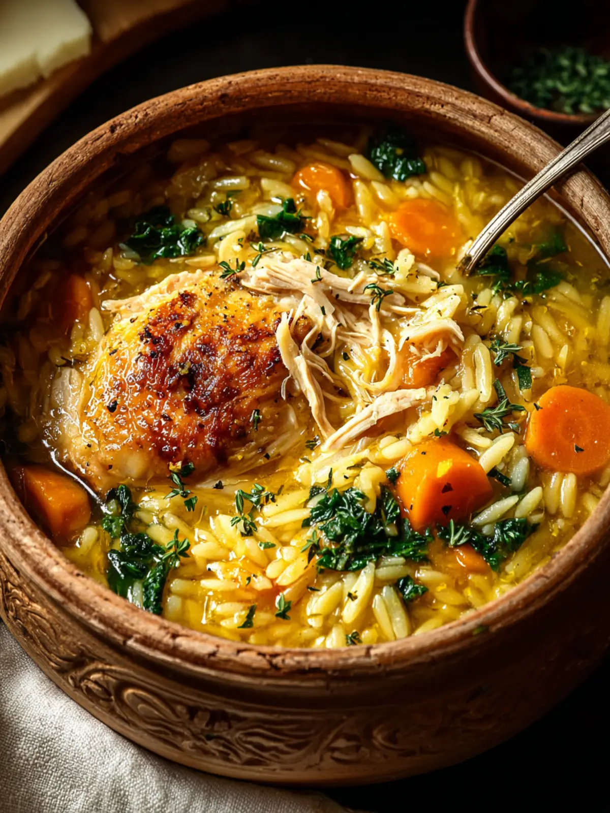 Comforting Whole Chicken Orzo Soup: Savory Joy in a Bowl
