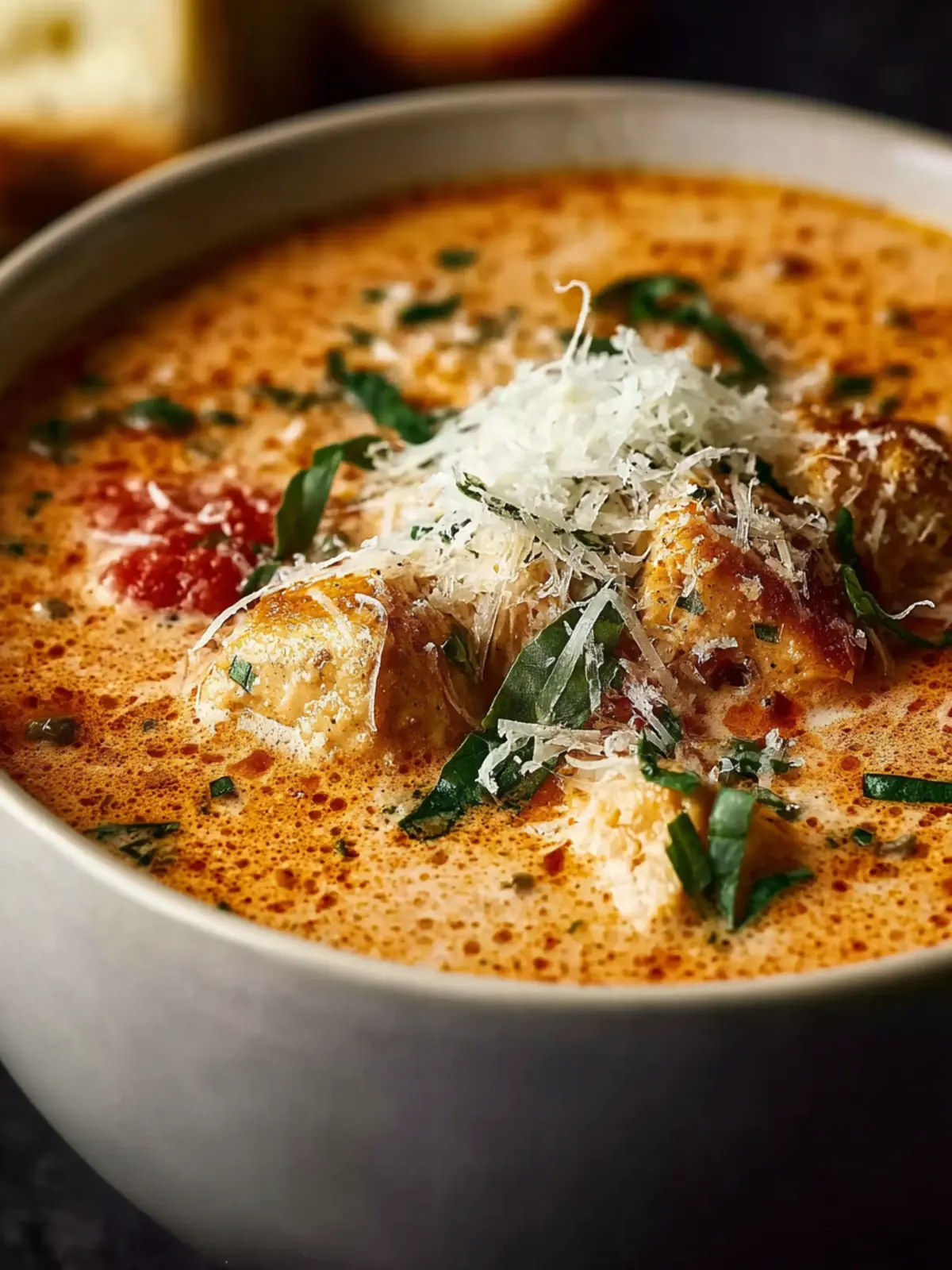 Crock Pot Creamy Chicken Parmesan Soup First Image