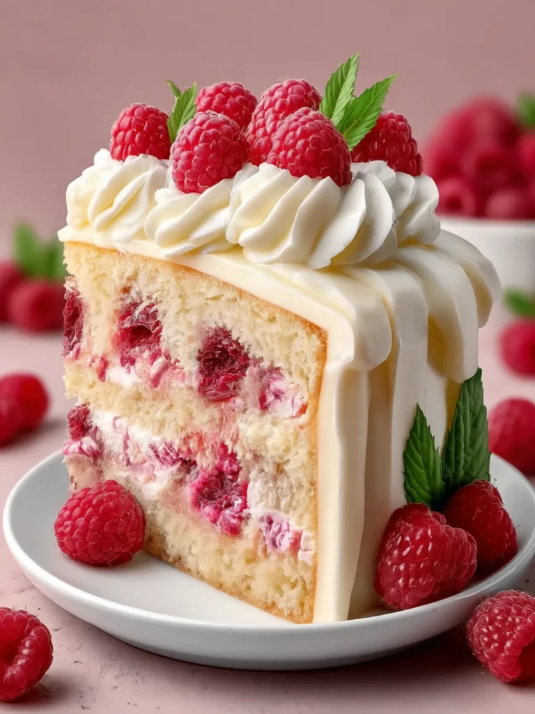 White Chocolate Raspberry Cake First Image