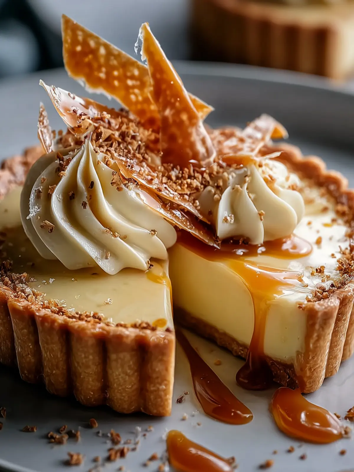 Eggnog Crème Tart with Caramel Shards First Image