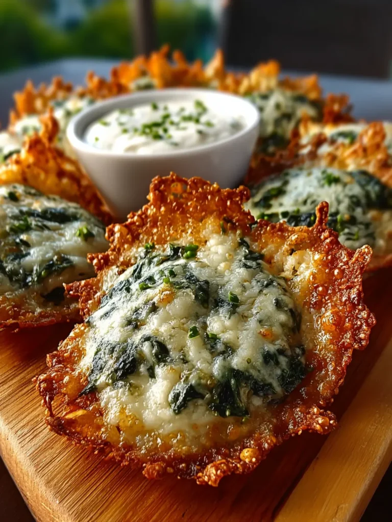 Spinach Dip Cheese Crisps First Image