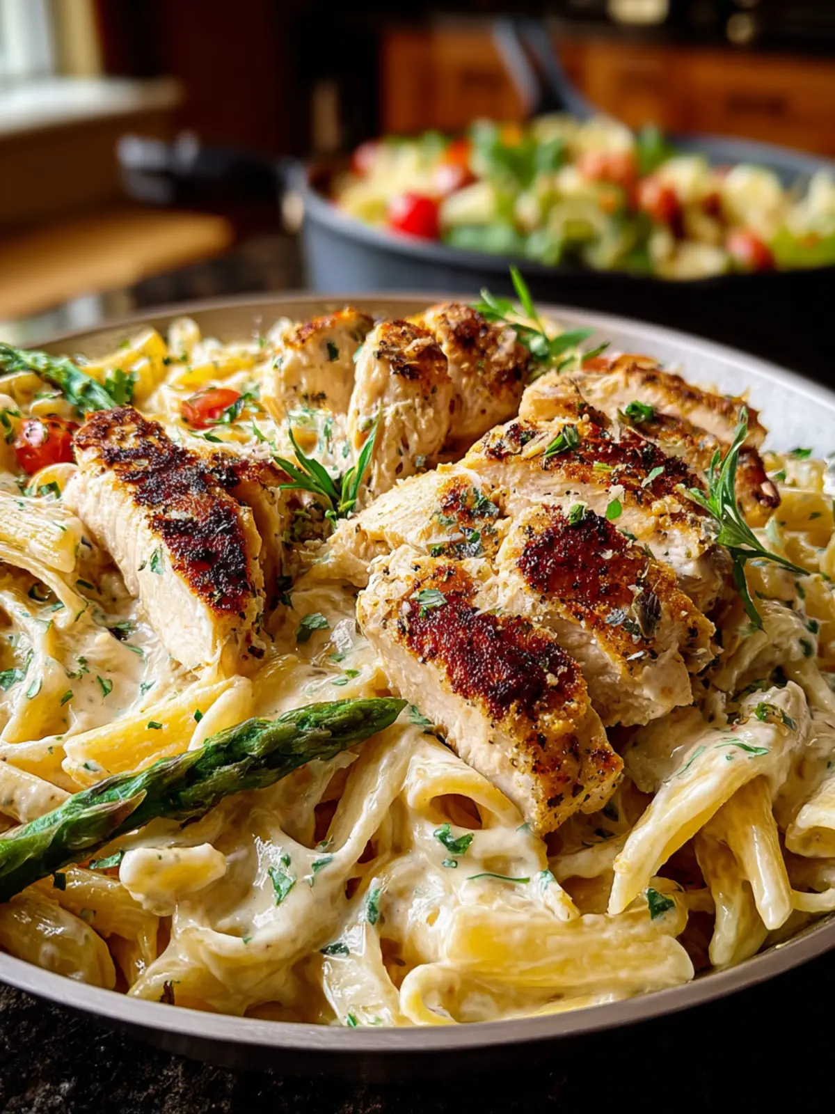 Creamy Garlic Parmesan Chicken Pasta Recipe First Image