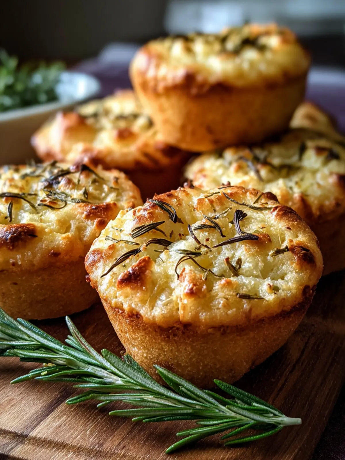 Garlic Rosemary Focaccia Muffins – Easy Mini Focaccia Recipe First Image