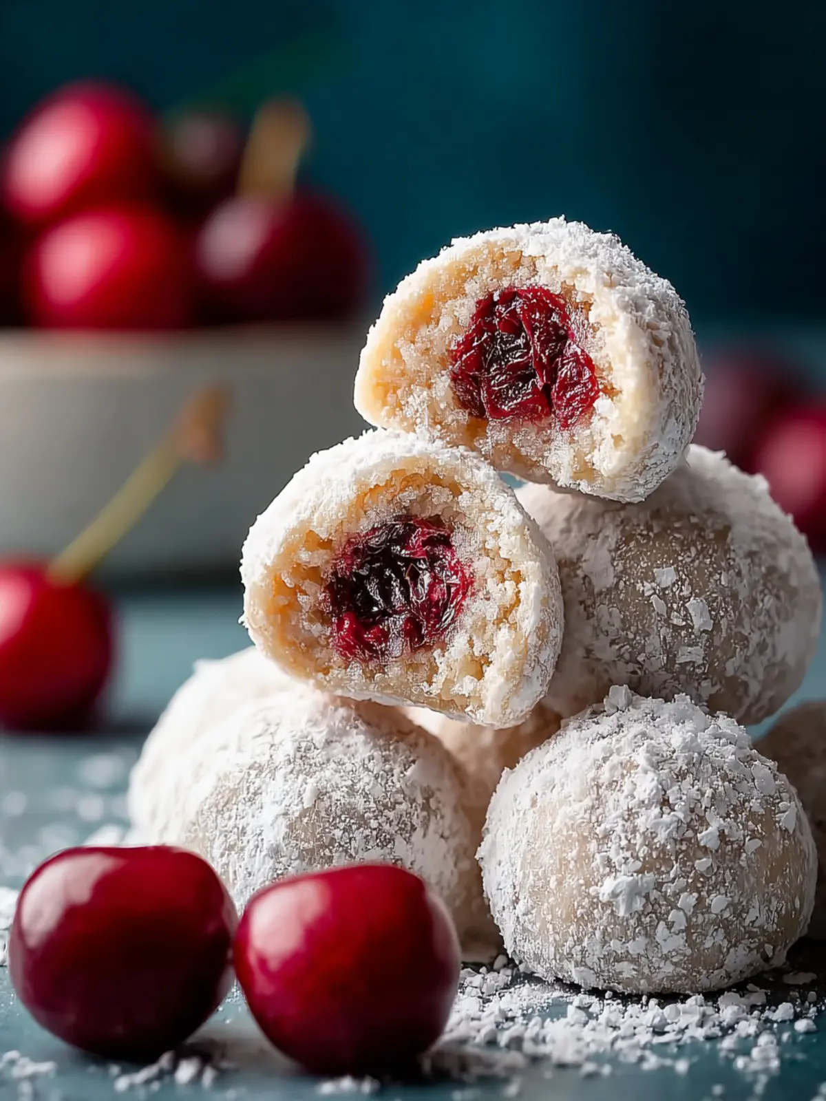Cherry Snowball Cookies First Image