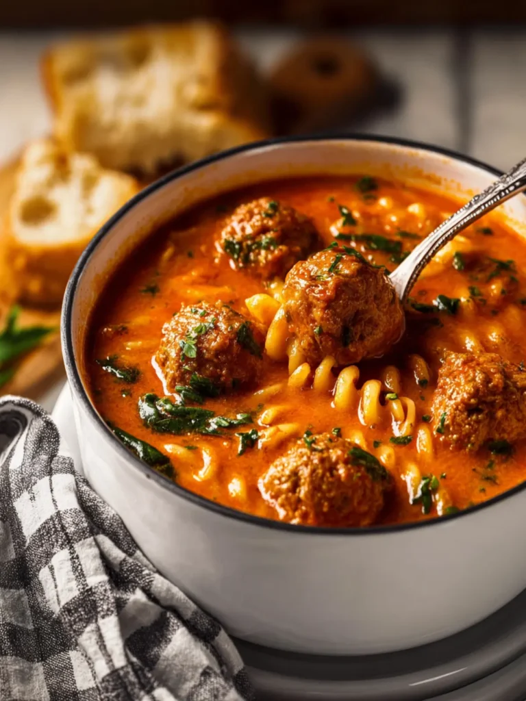 Creamy Italian Meatball Soup Recipe First Image