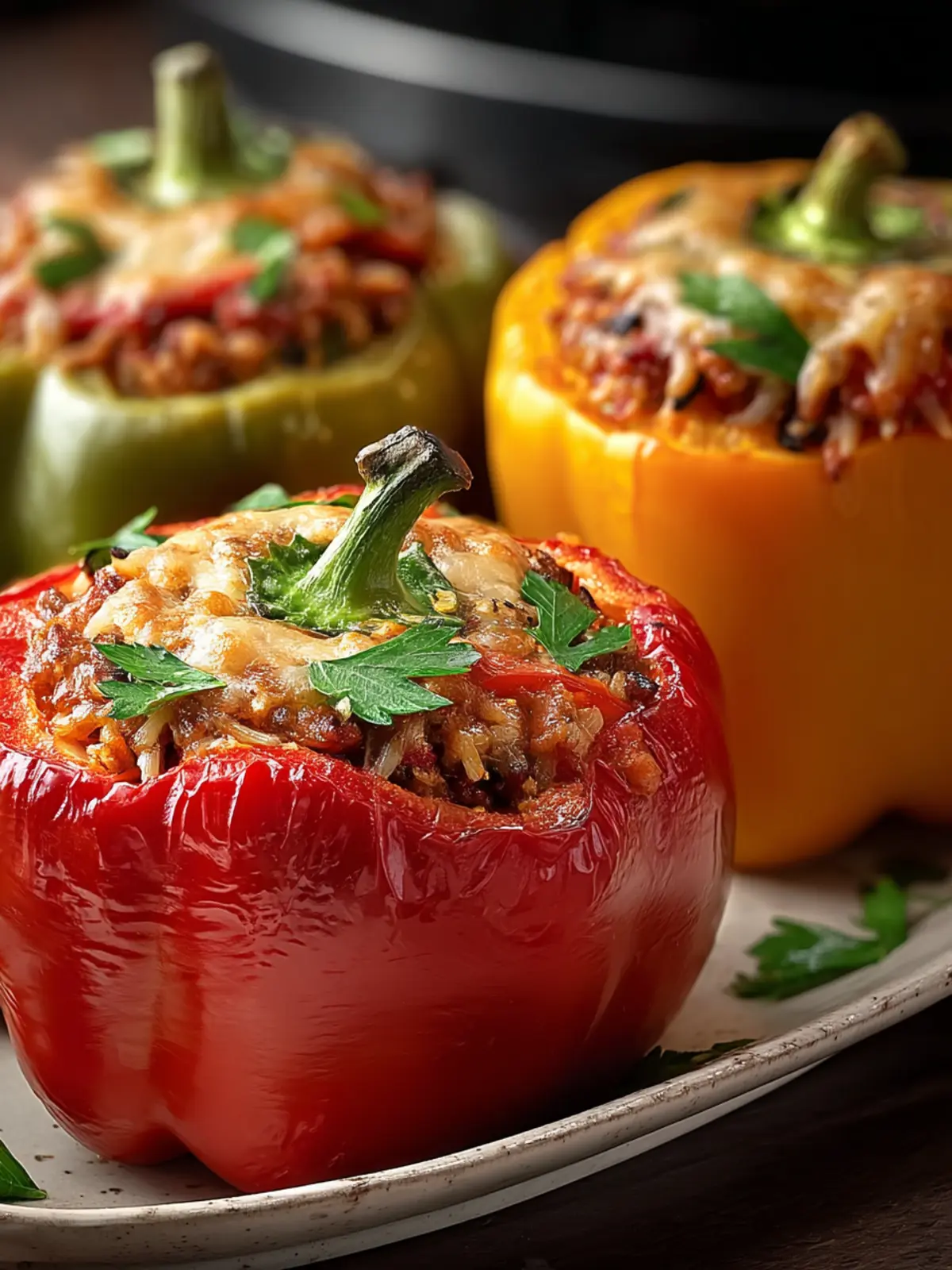 Slow Cooker Stuffed Bell Peppers First Image