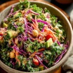 Chopped Kale Cabbage Salad with Sweet Mustard Dressing De… First Image