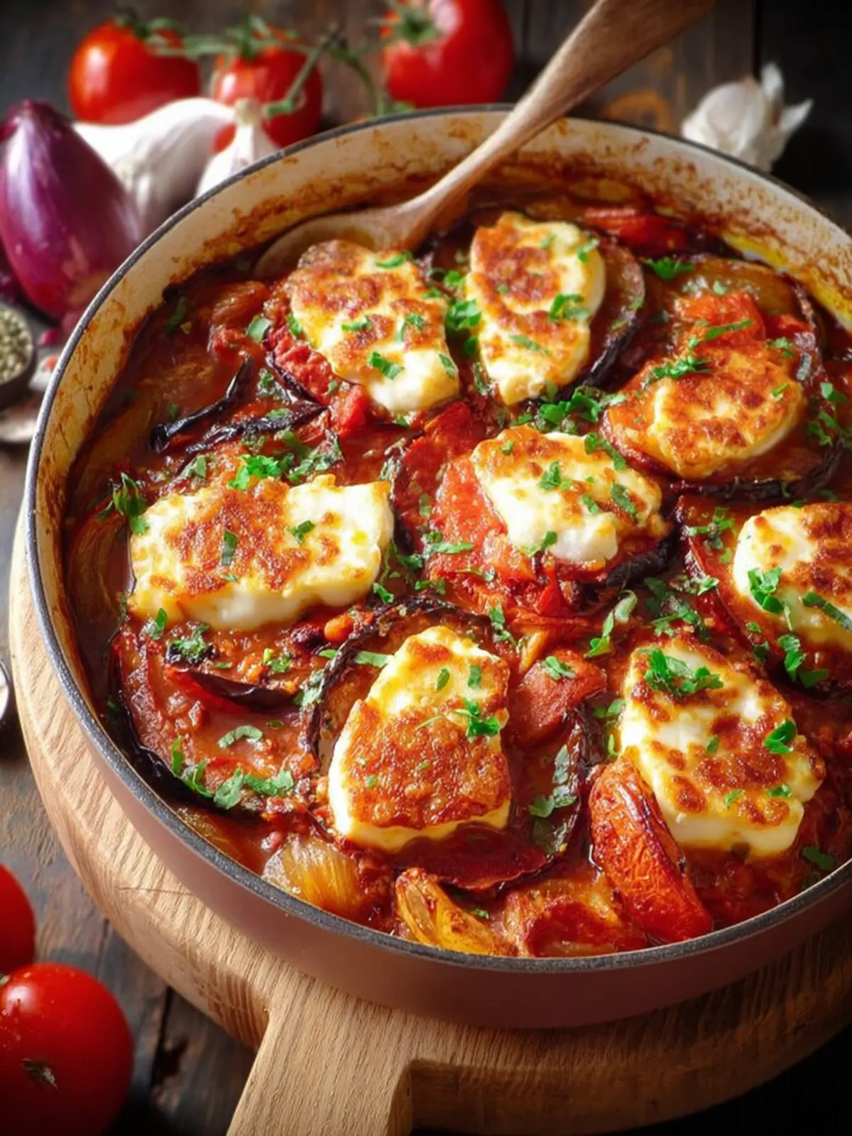 Mediterranean Tomato and Halloumi Bake: A Cheesy Delight!